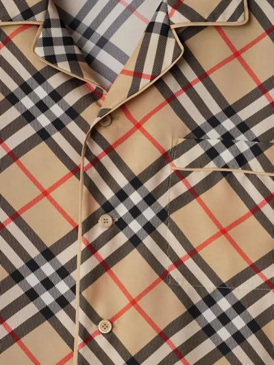 Burberry Check Print Silk Shirt