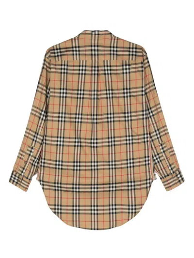 Burberry Ladies Vintage Check Stretch Cotton Button-down Collar Shirt