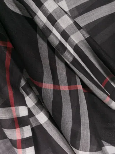 Burberry Embroidered Wool Blend Scarf