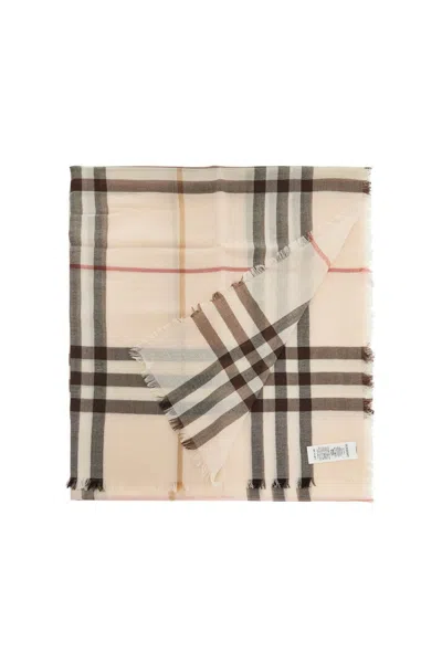 Shop Burberry Embroidered Wool Scarf