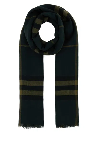 Shop Burberry Embroidered Wool Scarf