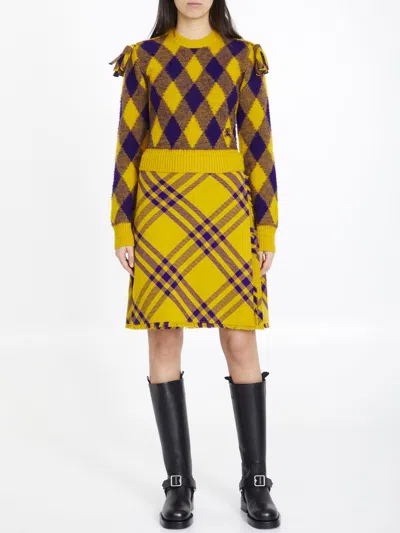 Burberry Embroidered Wool Skirt