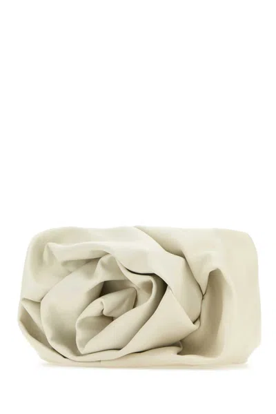 Burberry Ivory Nappa Leather Rose Clutch