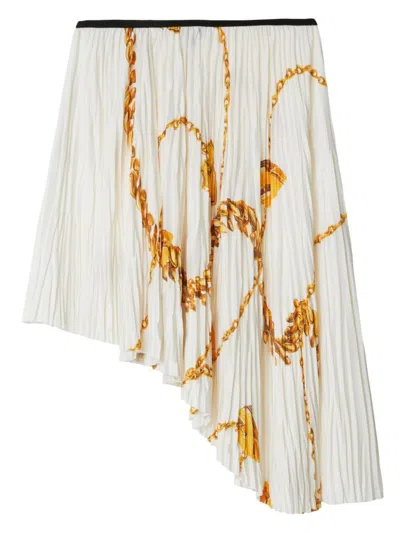 Burberry Woman Midi Skirt Ivory Size 6 Polyester