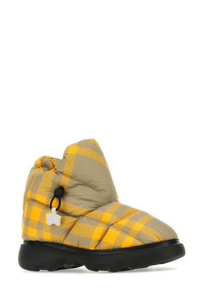 Burberry Check Pillow Padded Drawstring Snow Boots