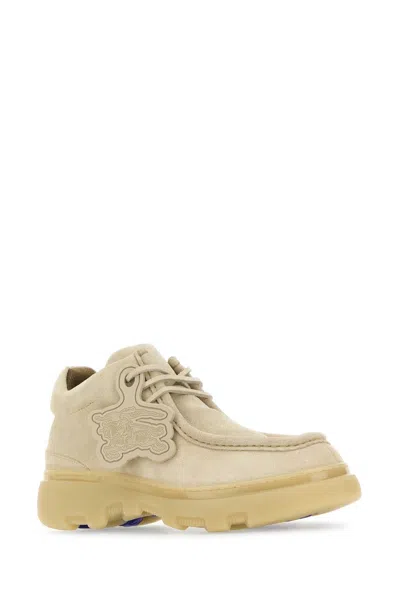 Burberry Sand Suede Creeper Lace-up Shoes