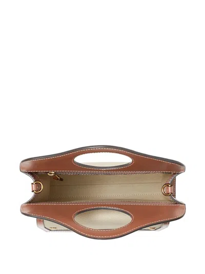 Burberry Two-tone Canvas And Leather Mini Pocket Handbag