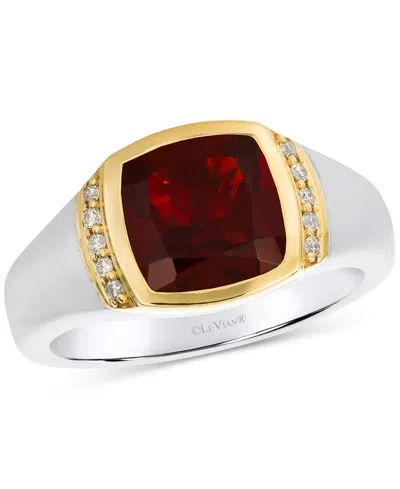 Le Vian Men's Pomegranate Garnet (5-1/4 Ct. T.w.) & Nude Diamond (1/5 Ct. T.w.) Ring In Sterling Silver & 14