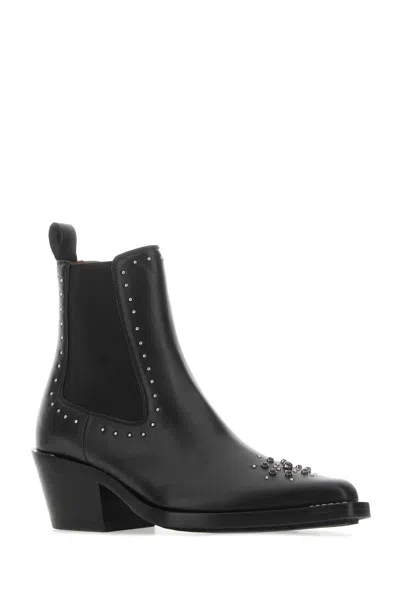 Chloé 60 Studded Leather Ankle Boots