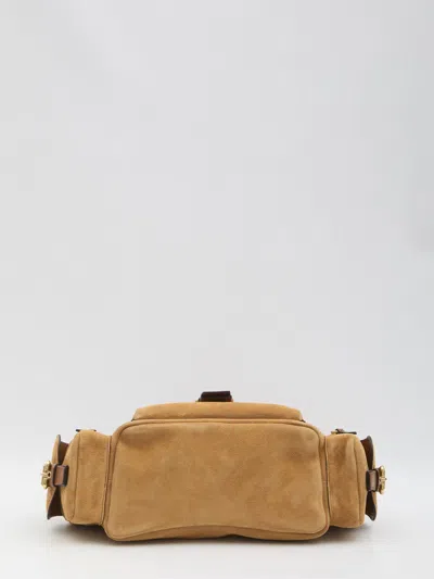 Chloé Structured Brown Clay Calfskin Crossbody Bag With Golden Details