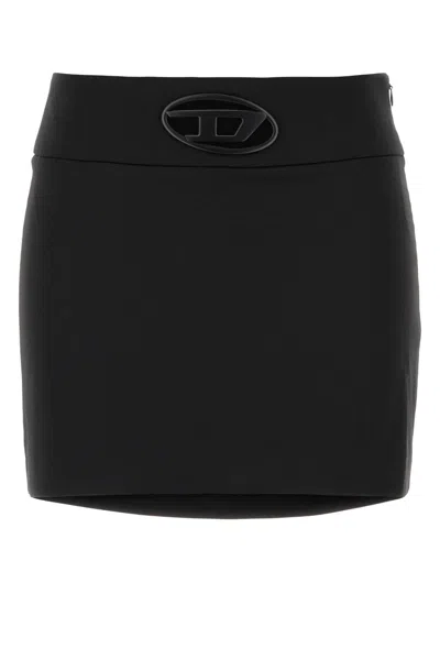 Diesel Black Stretch Polyester Blend O-dixy Mini Skirt