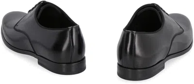 Dolce & Gabbana Black Leather Raffaello Lace-up Shoes In Black