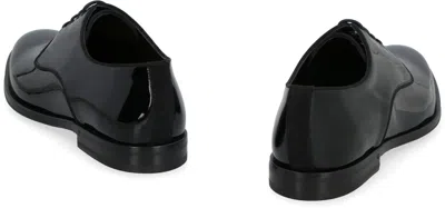 Dolce & Gabbana Black Leather Raffaello Lace-up Shoes In Black