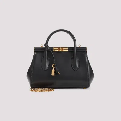Dolce & Gabbana Marlene Palmellato Leather Handbag In Black