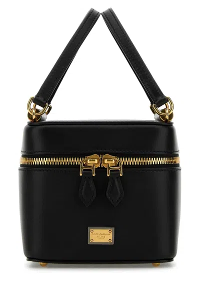 Dolce & Gabbana Women Black Leather Sicily Cube Handbag