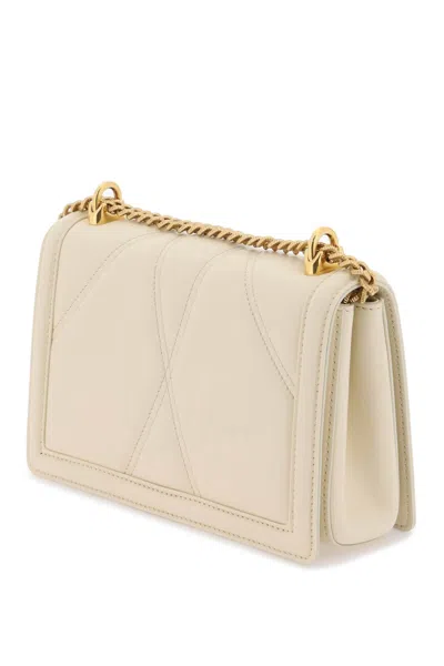 Dolce & Gabbana Ivory Nappa Leather Devotion Shoulder Bag In Neutral