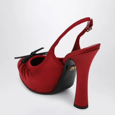 Dolce & Gabbana Vally 105 Satin Slingback Pumps With Upper Bow
