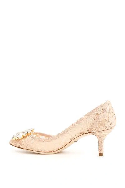 Dolce & Gabbana Crystal Embellished Lace Pumps