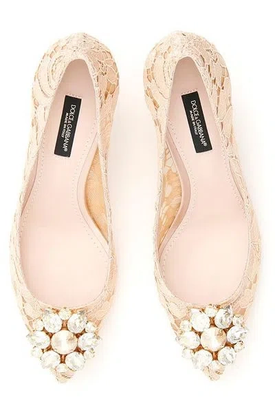 Dolce & Gabbana Crystal Embellished Lace Pumps