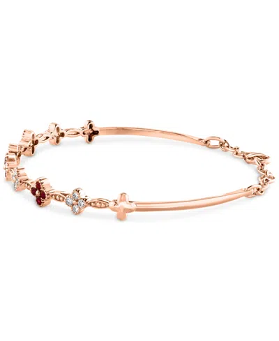 Lali Jewels Ruby (1/2 Ct. T.w.) & Diamond (1/3 Ct. T.w.) Bangle Bracelet In 14k Rose Gold