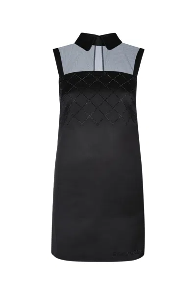 Elisabetta Franchi Dress With Embroidery And Sheer Panel