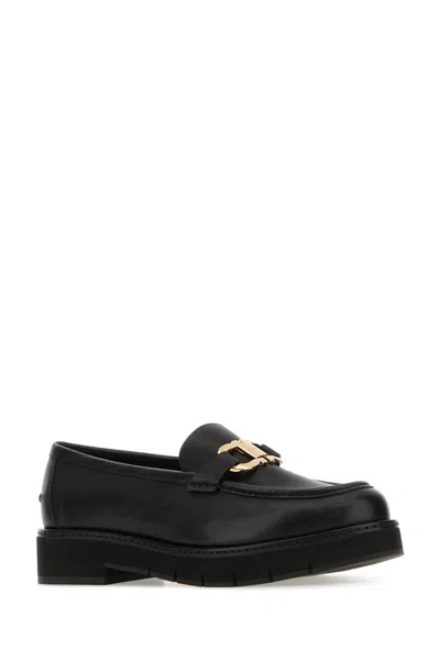 Ferragamo Maryan Lug Chunky Sole Loafers Gold-tone Hardware