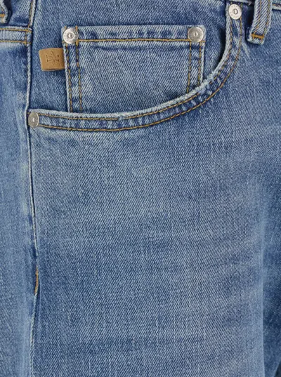 Jacob Cohen 'bard' Light Blue Five Pocket Jeans With Logo Patch On The Back