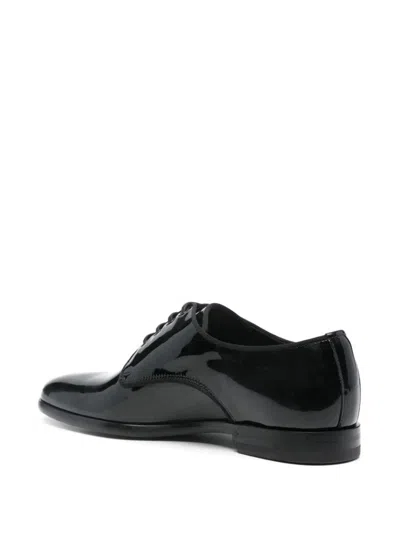Dolce & Gabbana Black Leather Raffaello Lace-up Shoes In Black