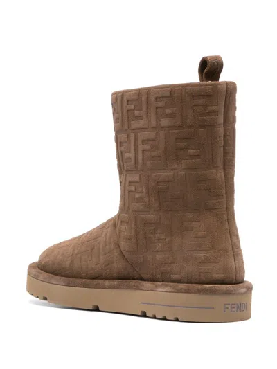 Fendi Caramel Suede Apres Chic Ankle Boots