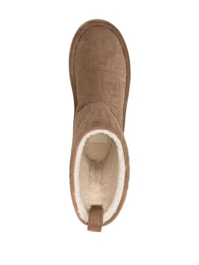 Fendi Caramel Suede Apres Chic Ankle Boots