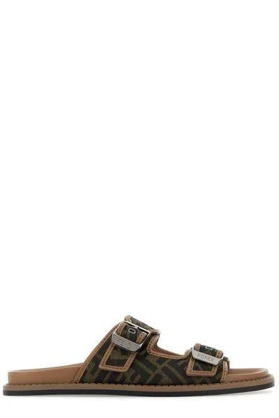 Fendi Embroidered Canvas  Feel Slippers