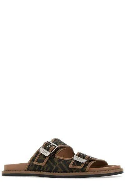 Fendi Embroidered Canvas  Feel Slippers