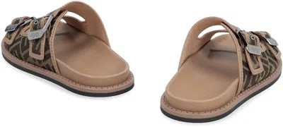 Fendi Embroidered Canvas  Feel Slippers