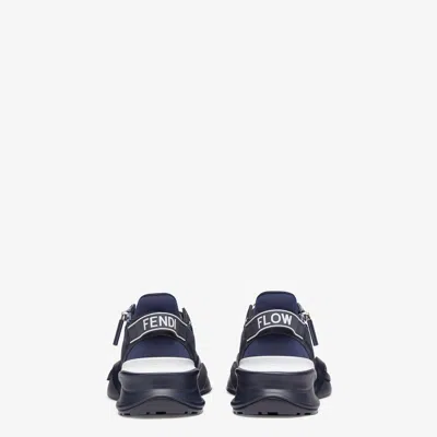 Fendi Multicolor Leather And Fabric  Flow Sneakers In Black