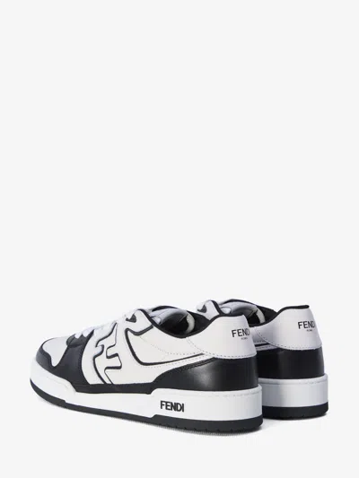 Fendi Two-tone Leather  Match Sneakers In Black