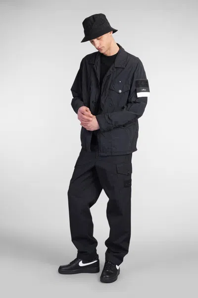 Stone Island Casual Jacket In Black Polyamide