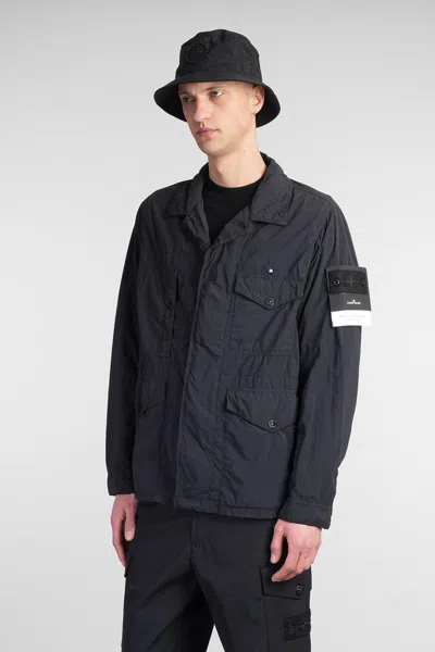 Stone Island Casual Jacket In Black Polyamide