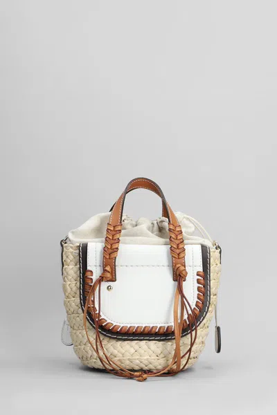 Cuba Lab Habanera Mini Tote In Beige Raffia In White