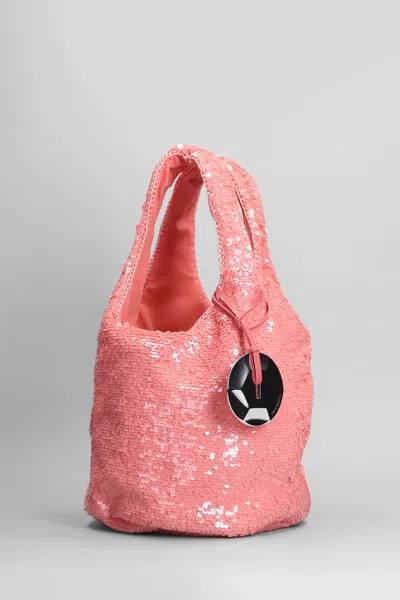 Jw Anderson Pink Sequin Shopper Mini Top Handle Bag