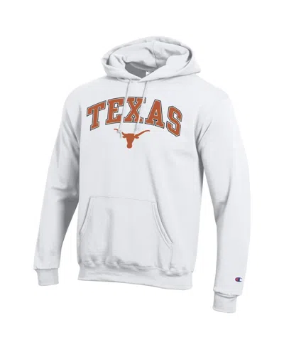 Champion Men's White Texas Longhorns Arch Over Logo Pullover Hoodie