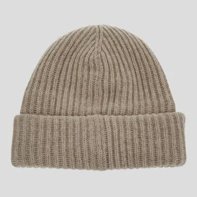 Ganni Sand Wool Blend Beanie Hat