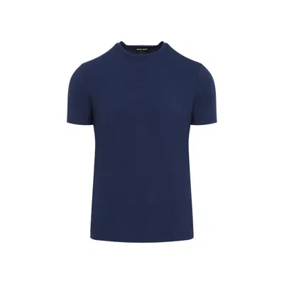 Giorgio Armani Blue Stretch Viscose T-shirt
