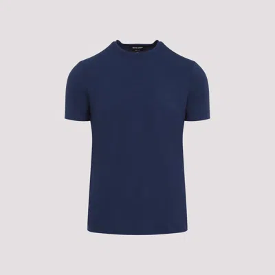 Giorgio Armani Blue Stretch Viscose T-shirt