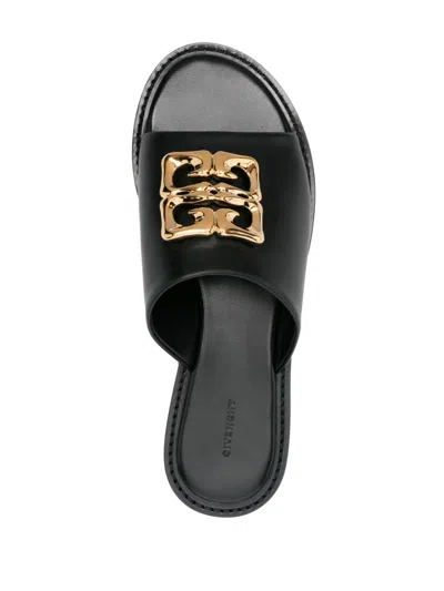 Givenchy 4g Liquid Black Flat Mules