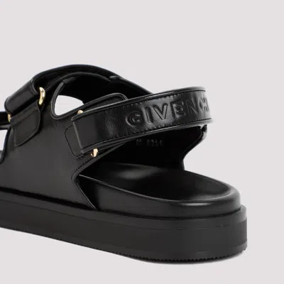 Shop Givenchy Black Leather 4g Sandals