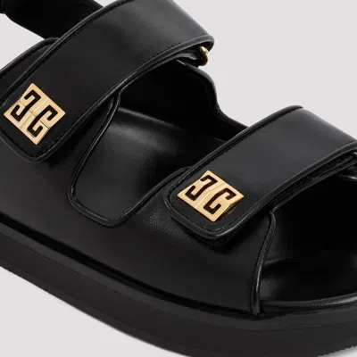 Givenchy Women Leather Sandals With 4g Metal Details In Black
