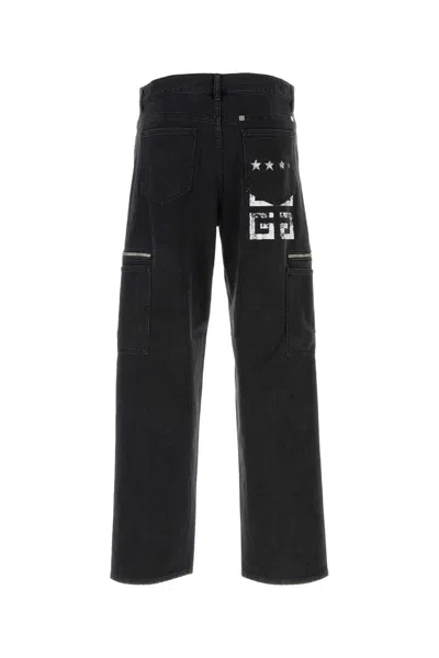 Givenchy Black Stretch Denim Cargo Jeans