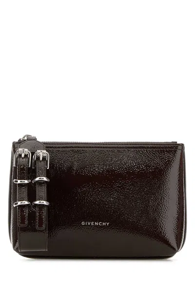 Givenchy Leather Clutch With Adjustable Strap And Textured Finish