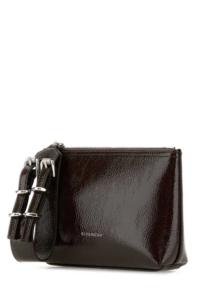 Givenchy Leather Clutch With Adjustable Strap And Textured Finish