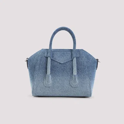 Givenchy Antigona Lock Mini Top-handle Bag In Faded Denim